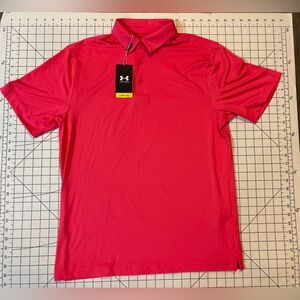 NWT Under Armour Women’s Size Medium Pink Loose Fit Golf Polo Shirt